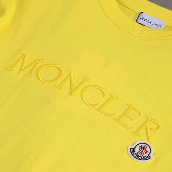 ☆超人気☆モンクレール 偽物 刺繍ロゴ コットン クルーネック Tシャツ moc39268